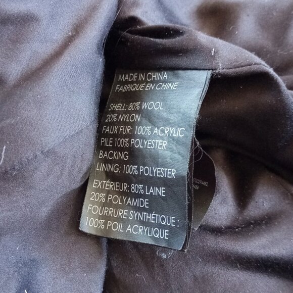 Club Monaco Wool Winter Jacket Rocio Faux Fur - Picture 8 of 13